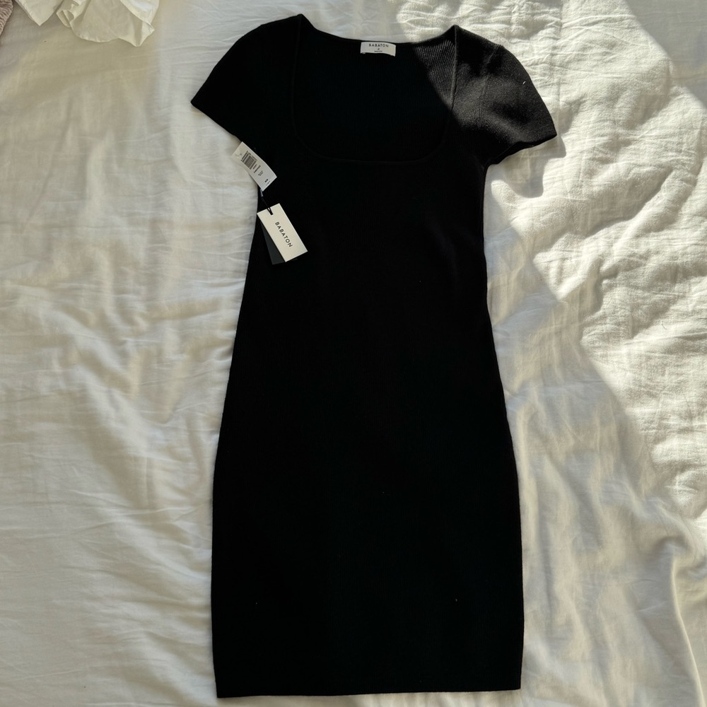 Aritzia Emerge Black Sweater Dress